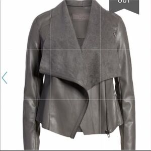 NWT BLANKNYC Faux Leather Drape Front Jacket